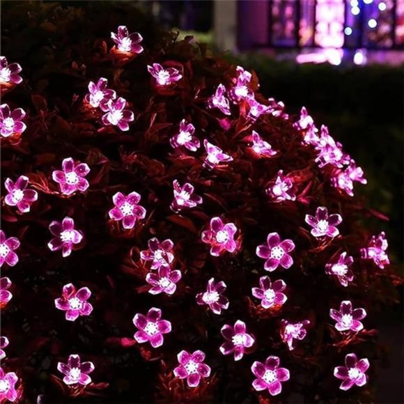String Lights, Pink Lights Room Decor Flower String Lights 33 Feet 100LED 8 Mode - Picture 7 of 7